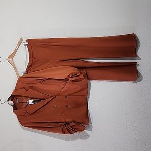NWT Fashion Nova Cognac Blazer & Pant Suit Sz. XL